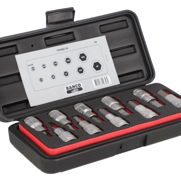JUEGO DE DADOS 1/2" HEX. 3/16" A 5/8" 10PZS #7809Z/10 BAHCO